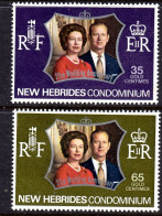 NEW HEBRIDES - 1972 ROYAL SILVER WEDDING SET (2V) FINE MNH ** SG 172-173 - Ongebruikt