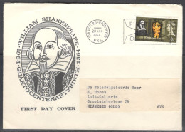 United Kingdom Of Great Britain. FDC Sc. 403. Shakespeare Festival. Feste In Twelfth Night.  FDC Cancellation On FDC Env - 1952-71 Ediciones Pre-Decimales