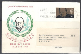 United Kingdom Of Great Britain.  FDC Sc. 420.  Sir Winston Churchill Commemoration   FDC Cancellation On FDC Envelope - 1952-71 Ediciones Pre-Decimales