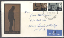 United Kingdom Of Great Britain.  FDC Sc. 420-421.  Sir Winston Churchill Commemoration FDC Cancellation On FDC Envelope - 1952-1971 Dezimalausgaben (Vorläufer)