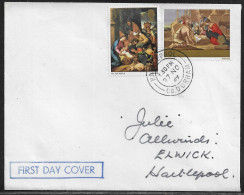 United Kingdom Of Great Britain.  FDC Sc. 522, 524.  Christmas 1967 - Paintings.  FDC Cancellation On Plain Envelope - 1952-1971 Pre-Decimal Issues