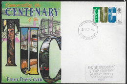 United Kingdom Of Great Britain.  FDC Sc. 564.  100th Anniversary Of The "TUC" And Trade Unionists.  FDC Cancellation - 1952-1971 Pre-Decimal Issues