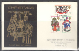 United Kingdom Of Great Britain.  FDC Sc. 572-574.  Christmas 1968 - Children's Toys  FDC Cancellation On FDC Envelope - 1952-1971 Em. Prédécimales