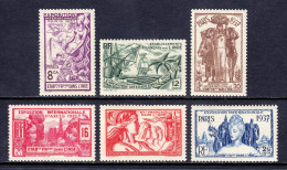 French India - Scott #104-109 - MH - SCV $11 - Unused Stamps