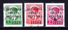 Croatia - Scott #2, 3, 4 - Used - Crease At Bottom On #4 - SCV $9.75 - Croazia