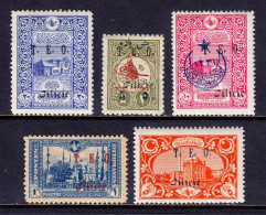 Cilicia - Scott #75, 77, 79, 88, 91 - MH - Toning And Sm. Thin #75 - SCV $27 - Unused Stamps