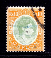 Ceylon - Scott #289A - Used - Pinhole, Revenue Cancel - Ceylon (...-1947)