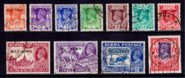 Burma - Scott #35//49 - Used - Toning Spot #35 - SCV $9.45 - Birma (...-1947)