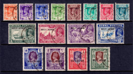 Burma - Scott #35-50 - Used - See Description - SCV $15 - Burma (...-1947)