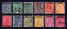 Burma - Scott #1//12 - Used - Short Set - SCV $6.85 - Birma (...-1947)