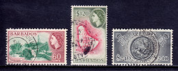 Barbados - Scott #245, 246, 247 - Used - SCV $12 - Barbados (...-1966)