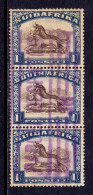 South Africa - Scott #43c - Strip/3 - Used - See Description - SCV $48 - Portomarken