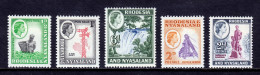 Rhodesia And Nyasaland - Scott #158//164 - MH - Short Set - SCV $8.80 - Rodesia & Nyasaland (1954-1963)