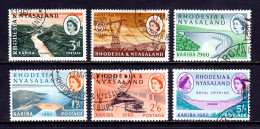 Rhodesia And Nyasaland - Scott #172-177 - Used - 1st Day Cancels - SCV $28 - Rhodesië & Nyasaland (1954-1963)