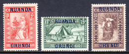 Ruanda-Urundi - Scott #B3//B5 - MH - SCV $4.50 - Unused Stamps
