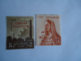 PALESTINE MNH 2 STAMPS   UAR OVERPRINT - Palästina