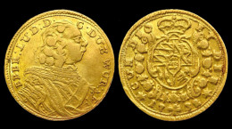 Germany Württemberg Eberhard Ludwig Gold 1/4 Karolin - Gold Coins