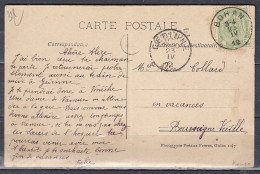 Postkaart Van Bohan Naar Bourseigne Ville Met Langstempel Graide - Linear Postmarks