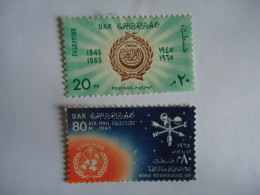 PALESTINE  UAR    2  MNH   STAMPS OVERPRINT  ANNIVERSARIES - Palestine