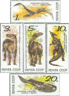 USSR Russia 1990 Prehistoric Animals Dinosaurs Set Of 5 Stamps MNH - Neufs
