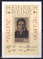 DDR 1972 - Heinrich Heine, Block 37, Gestempelt / Used - 1971-1980