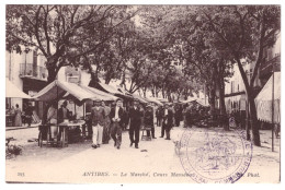 ANTIBES - Le Marché, Cours Masséna (carte Animée) - Antibes - Oude Stad