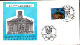 RFA Poste Obl Yv: 295D Mi:427 Saarbrücken Ludwigskirche (TB Cachet à Date) Fdc Saarbrücken 23-10-65 - 1961-1970