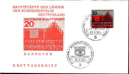 RFA Poste Obl Yv: 288 Mi:416 Hannover-Altes Rathaus (TB Cachet à Date) Fdc Hannover 29-4-64 - 1961-1970