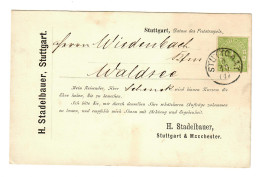 Postkarte Stuttgart Nach Waldsee, Vertreterkarte - Cartas & Documentos