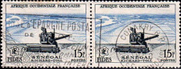 AOF Poste Obl Yv:58 Mi:78 FIDES Sénégal Richard-Toll Paire (TB Cachet à Date) - Used Stamps