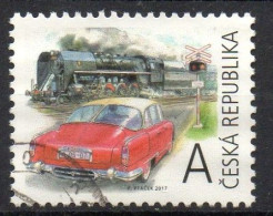 R Tschechische Republik 2017 MiNr. 948 O/used  Tatra 603, BÜ, Dampflok - Used Stamps