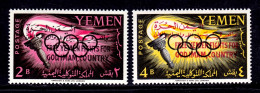 Yemen - Scott #98v, 99v - MH - Free Yemen Overprints - Yemen