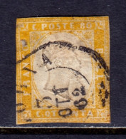 Italy (Sardinia) - Scott #11a - Close Cut, Sm. Tear CR - Used - SCV $24 - Sardaigne