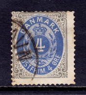 Denmark - Scott #26c - Used - Gray And Ultramarine - Pencil/rev. - SCV $16 - Oblitérés