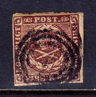 Denmark - Scott #2 - Used - Paper Adhesion/rev., Remnant Gum - SCV $40 - Usati