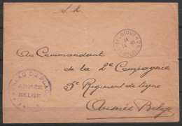 L. Franchise Militaire (S.M.)  Càd "BELGIQUE * 14 /14 III 19??/ 14 * BELGIE" Pour Commandant 5e Régiment De Ligne - Cach - Belgisch Leger