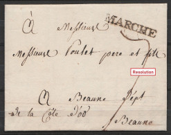 L. Datée 8 Février 1817 De HAVELANGE Pour BEAUNE Côte D'Or - Griffe "MARCHE" - Port "7" - 1815-1830 (Hollandse Tijd)