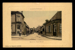 62 - AUXI-LE-CHATEAU - RUE DU PONT-NEUF - SAJOT-CREPIN DEBITANT - CARTE COLORISEE CADRE EN RELIEF - Auxi Le Chateau