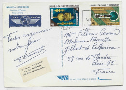 NOUVELLE CALEDONIE 16FR+5FR CARTE  PAYSAGE OUVEA AVION NOUMEA 1973 POUR PARIS - Cartas & Documentos