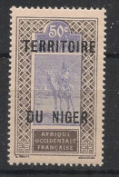 NIGER - 1925-26 - N°YT 27A - Targui 50c Gris - VARIETE DU Et NIGER Espacés - Neuf Luxe ** / MNH - Ungebraucht