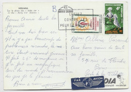 NOUVELLE CALEDONIE 16FR+5FR CARTE  NOUMEA  AVION NOUMEA 1968 POUR PARIS - Briefe U. Dokumente