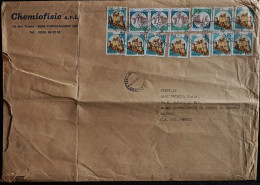 Pontecagnano 7.10.1992 CASTELLO (anno 1980) L.50 X10 + L.750 X4 - Busta Grande - 1991-00: Storia Postale