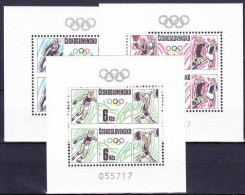 ** Tchécoslovaquie 1988 Mi 2941-3 - Bl.74-6 (Yv 2752-4 Les Feuillets), (MNH)** - Neufs