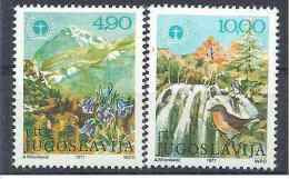 1977 YOUGOSLAVIE 1578-79** Environnement, Montagne, Cascade, Fleur, Oiseau - Ongebruikt