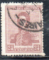 ARGENTINA 1922 1923 JOSE DE SAN MARTIN 24c USED USADO OBLITERE' - Gebruikt