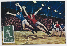 HAND BALL FRANCE CARTE MAXIMUM 80C PARIS 1970 - Hand-Ball