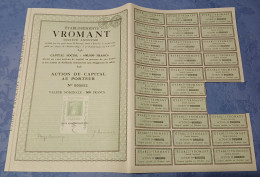 Imprimerie - Etablissements VROMANT S.A. - Action De Capital Au Porteur  - Ville De Bruxelles 1939. - Industry