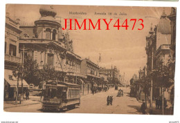 Montevideo En 1921 (Uruguay) Avenida 18 De Julio ( Rue Bien Animée ) Carte Datée Du 30/09/1921 - Uruguay