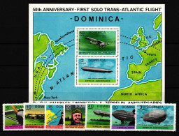 Dominica 568-574 Und Block 48 Postfrisch Zeppelin #HP094 - Dominica (1978-...)