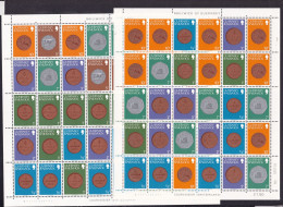 1979 Guernsey MONETE - COINS - MONNAIE 2 Fogli (40 + 30 Valori) MNH** 2 Sheets - Münzen